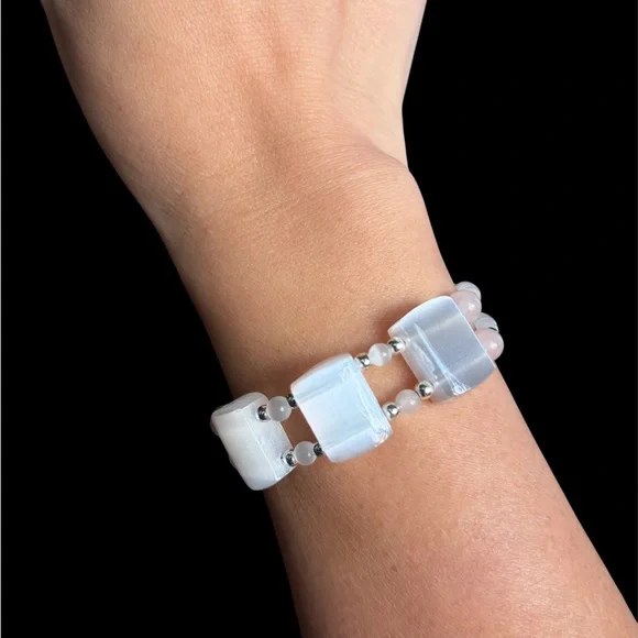 Selenite Crystal Bracelet – Clean Light Energy & Modern Minimal Design